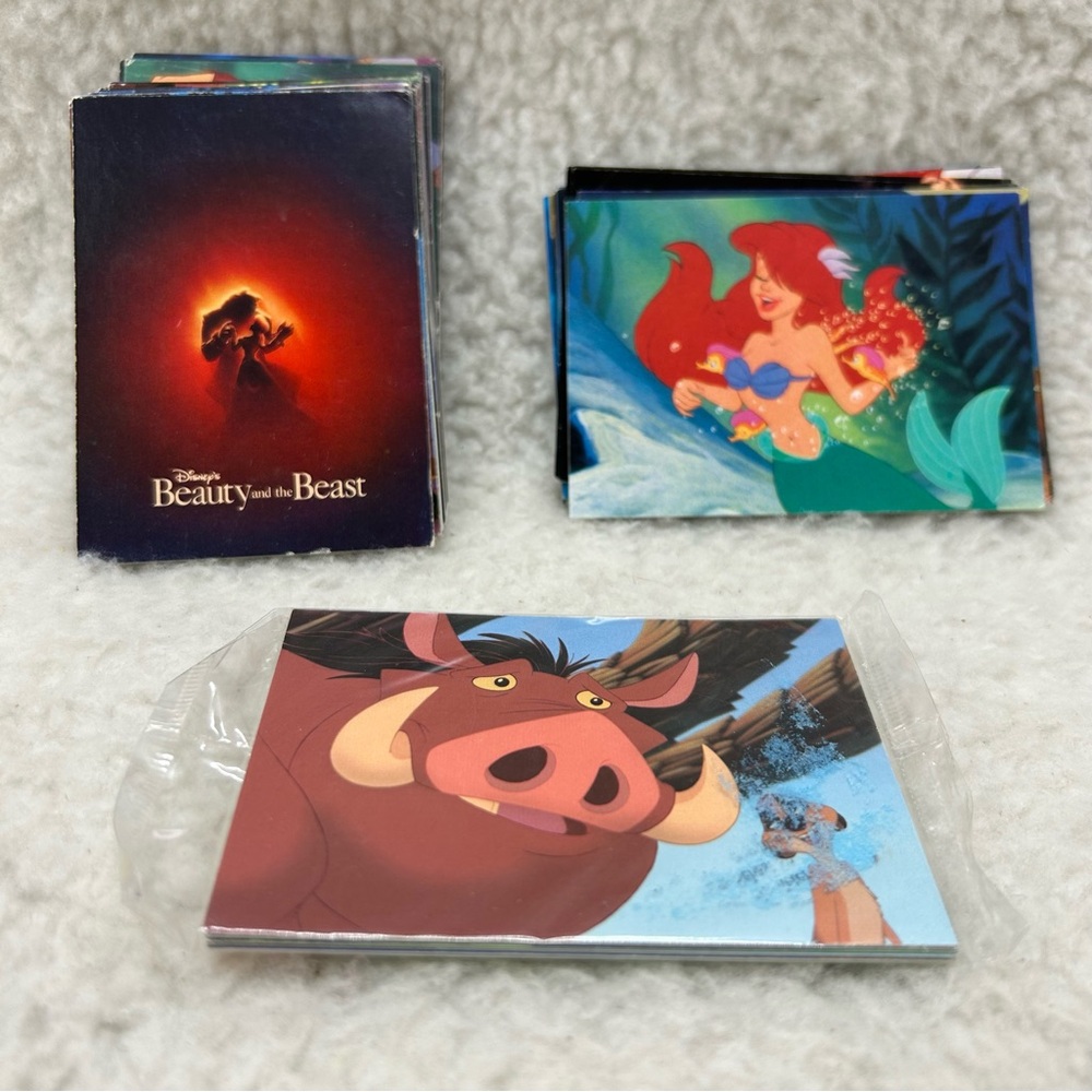 Beauty & the Beast The Little Mermaid The Lion king 90's collectible cards